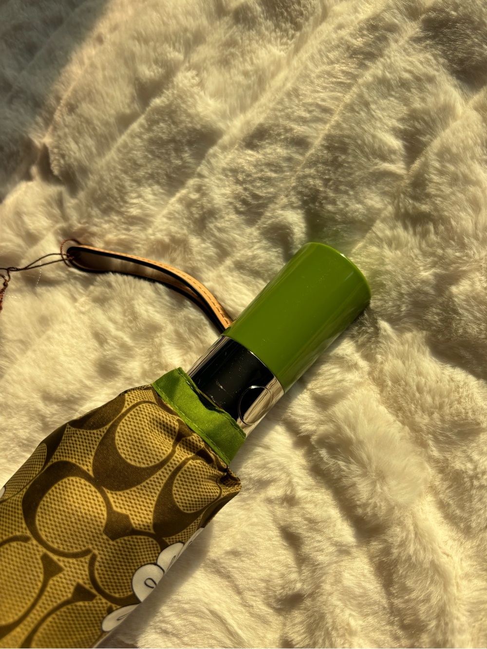 NWT ✨Rare Vintage Coach Signature C Daisy Umbrella (Green/Khaki)✨ - Picture 6 of 16